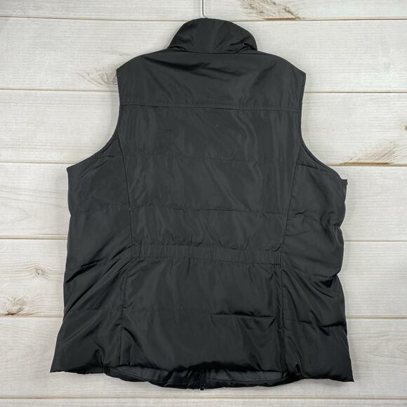 Lands End Jacket Womens 1X Puffer Vest Black Down Filled Full Zip Pockets Quilt - Picture 8 of 8